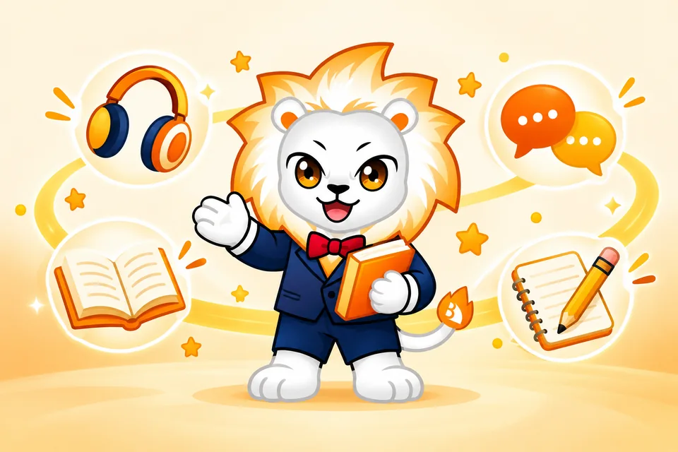 明師獅子 Mascot 與聽說讀寫學習圖示