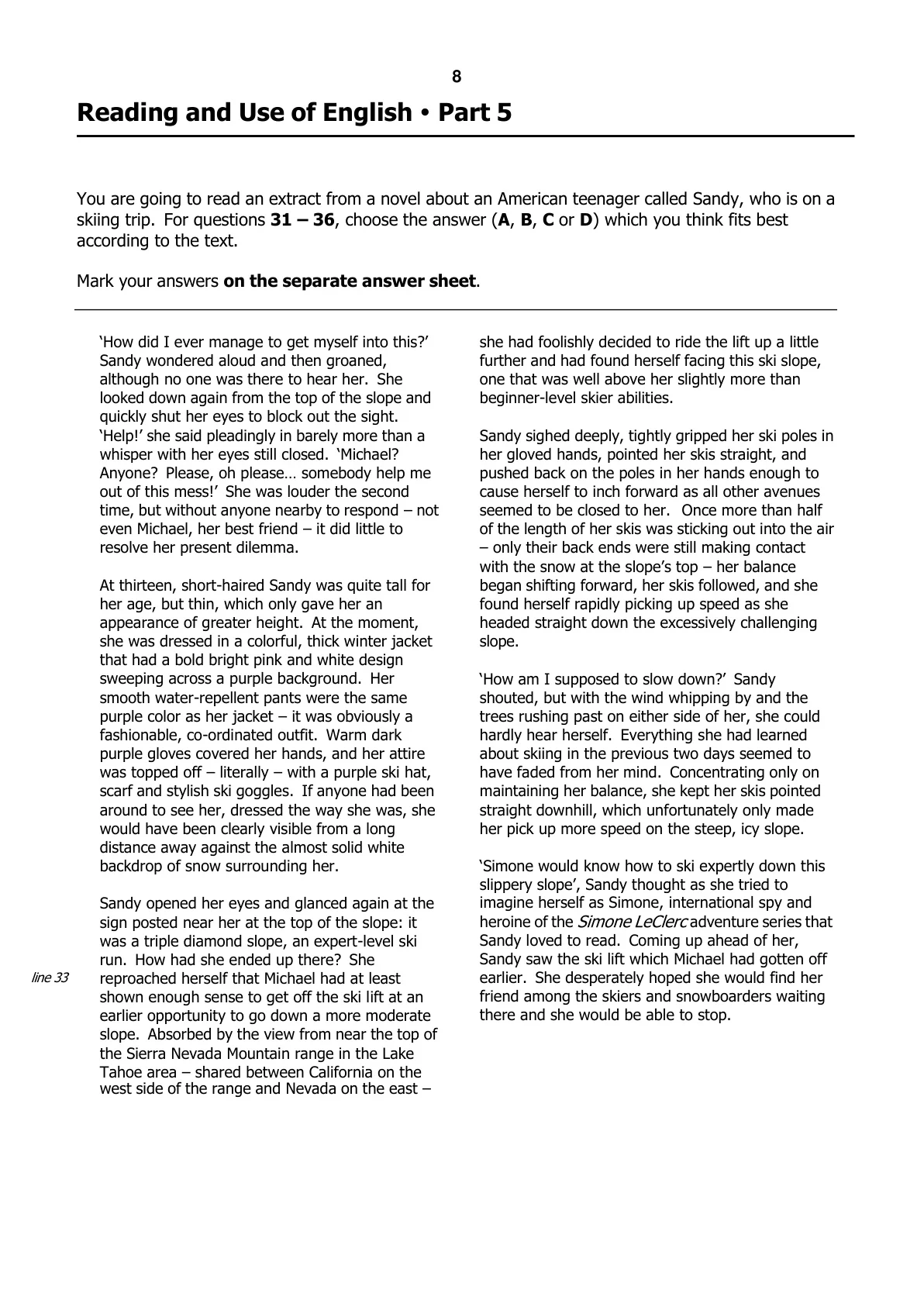 B2 First / FCE Reading and Use of English Part 5｜文章閱讀