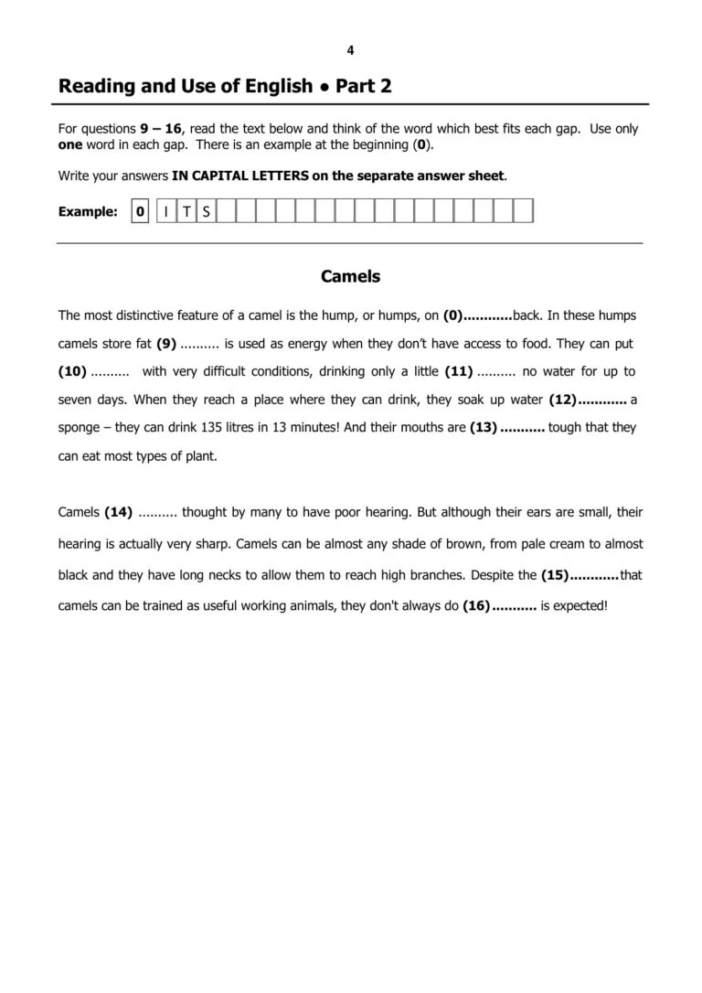 B2 First / FCE Reading and Use of English Part 2｜短文填空