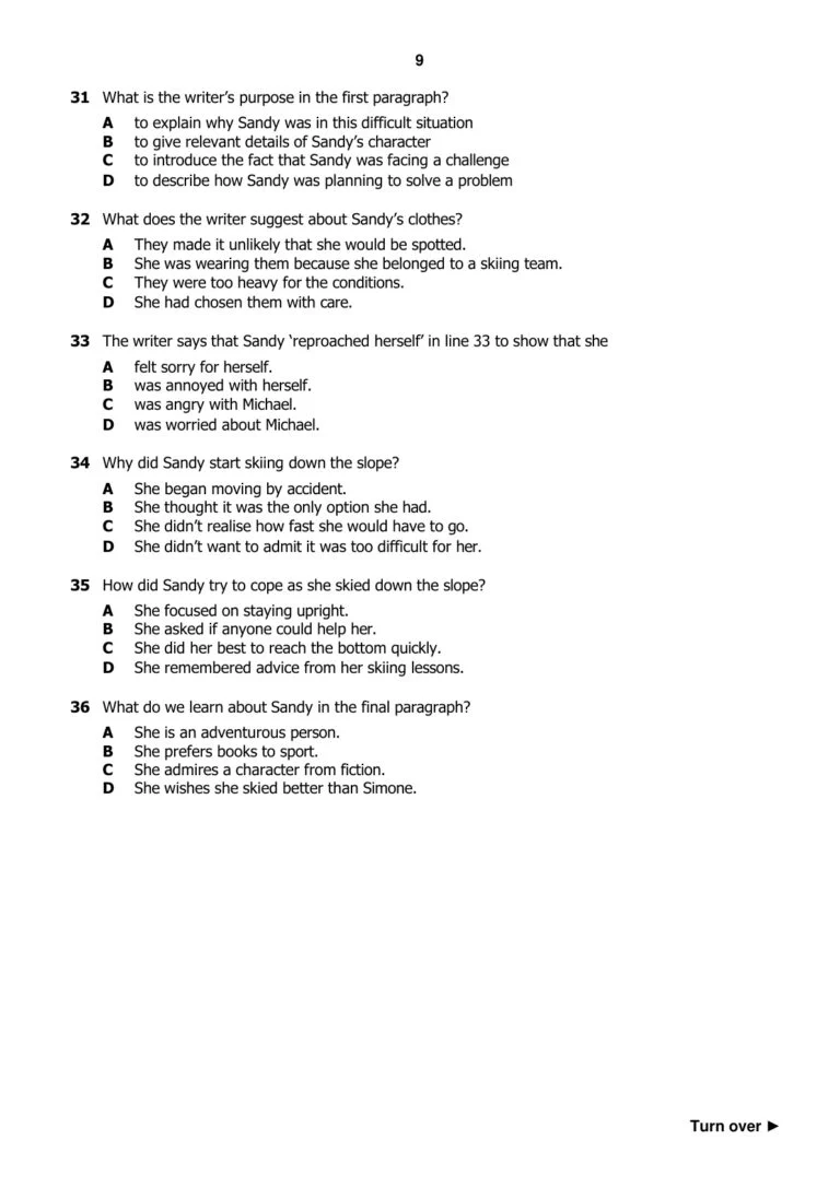 B2 First / FCE Reading and Use of English Part 5｜閱讀題目